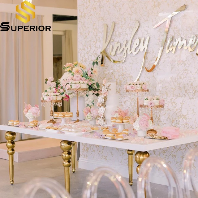 Wholesale contemporary large round stainless steel dining table for wedding event