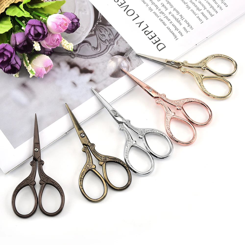 Stainless Steel Scissors Retro Crane Shape Stork Embroidery Sewing Tools Measures Craft Shears CrossStitch Scissors