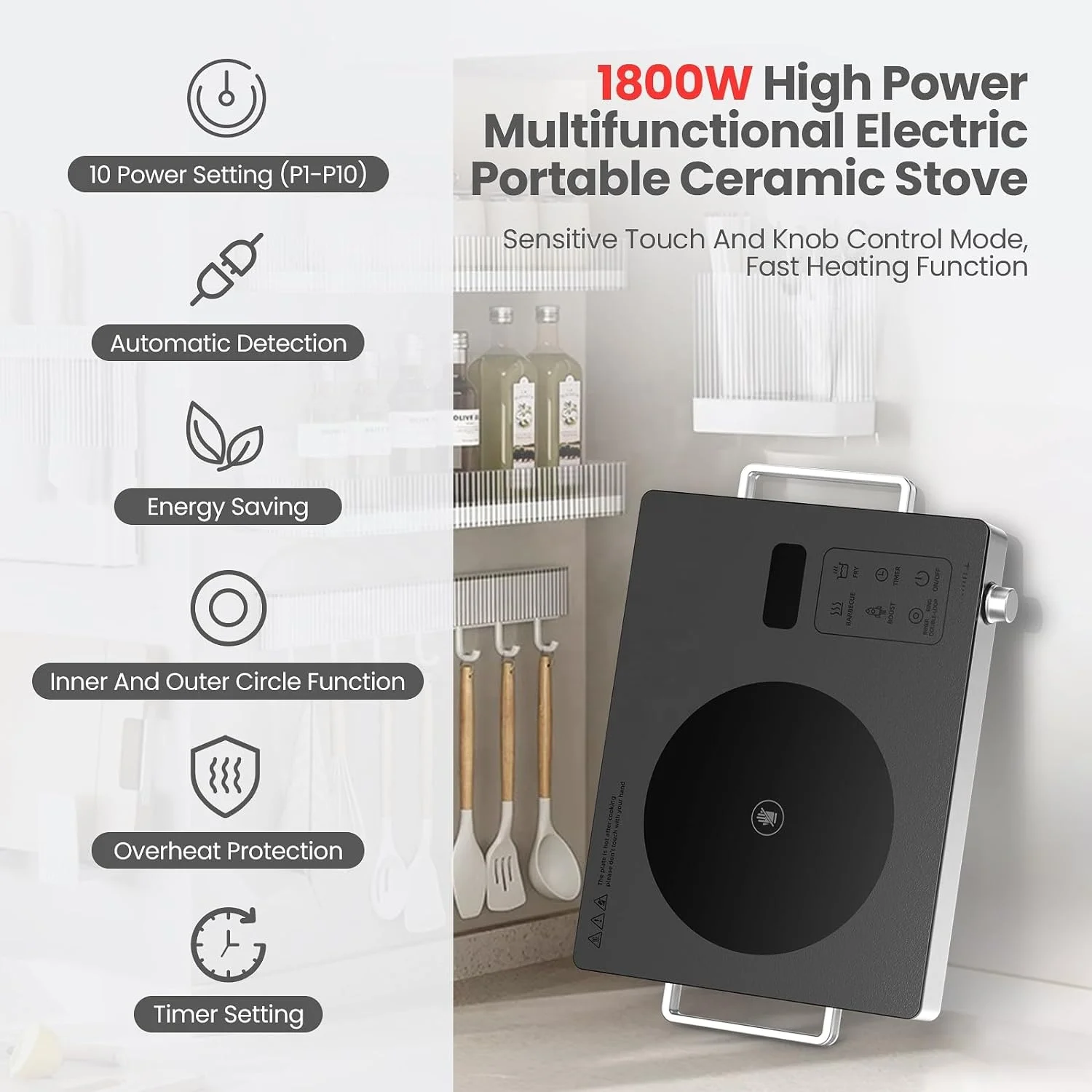 Household Thin Ceramic Glass Hot Pot Induction Cooker Home Slim Electric Hob Induction Cooker