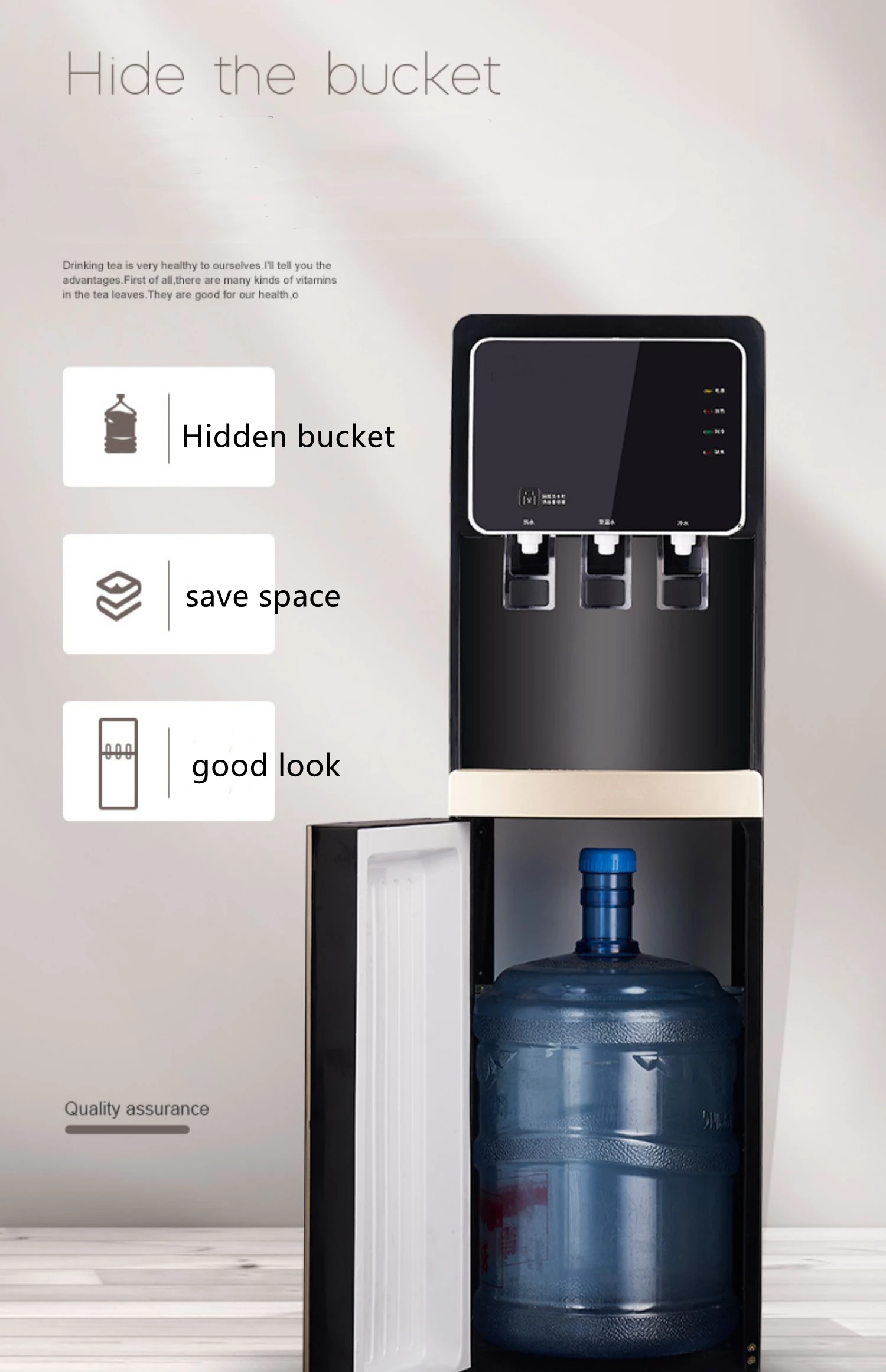 Factory outlet hot cold warm standing 3 taps drinking water dispensers bottom load water dispensers