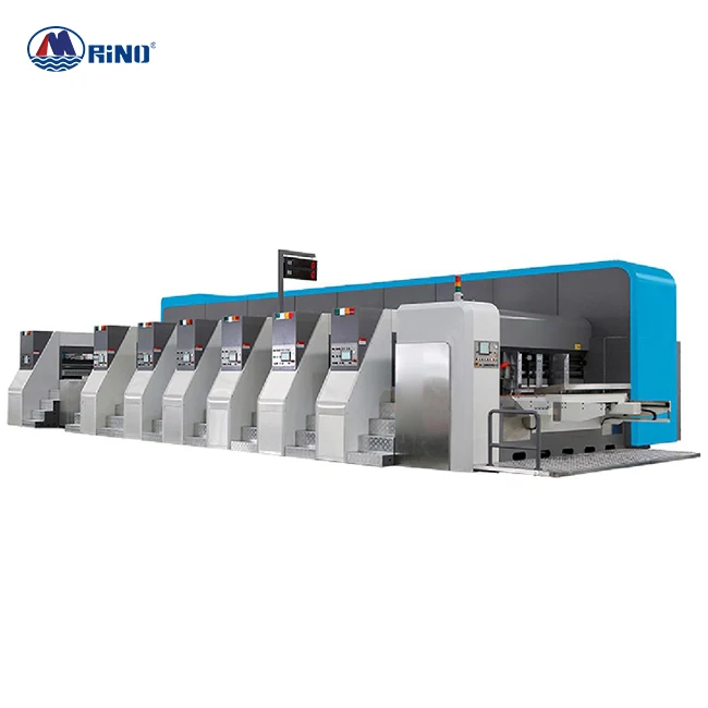 Corrugated Box Flexo Printing Slotting Folding Gluing Machine FFG Inline Factory Price