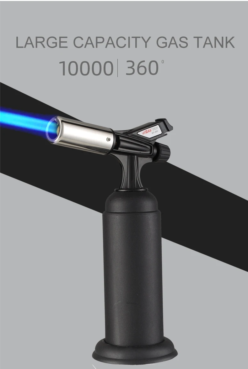 Gf-9261 Camping Torch Lighter Unique Big Flame Jet Flame Gas Gun Shape Butane Torch Lighter for Culinary