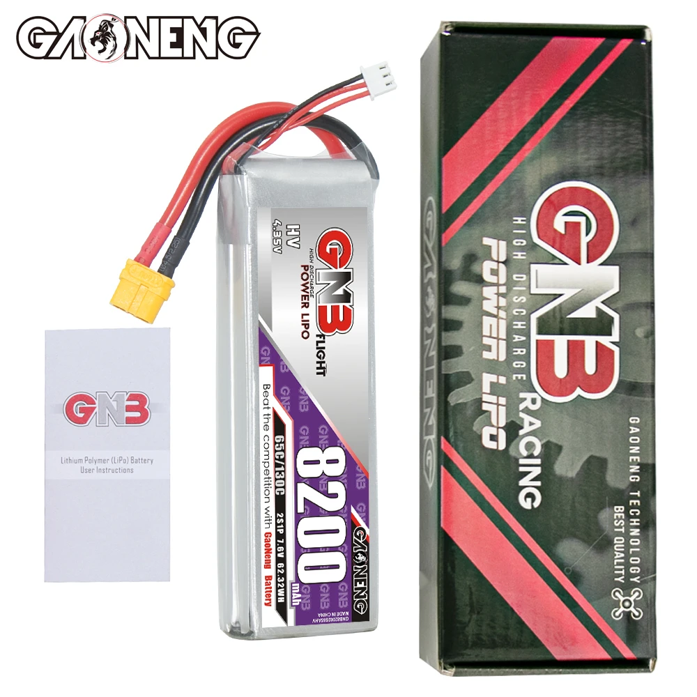 GNB GAONENG LiHV 8200mAh 2S 7 6 V 65C 130C XT60 RC LiPo Аккумулятор автомобильный Дрон для самолета Мультикоптер лодки