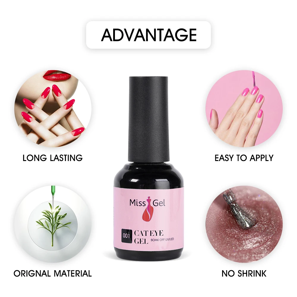 Missgel 48 mixed color glitter fantasy sprite cat eye gel oem long lasting private label hema free uv gel nail polish