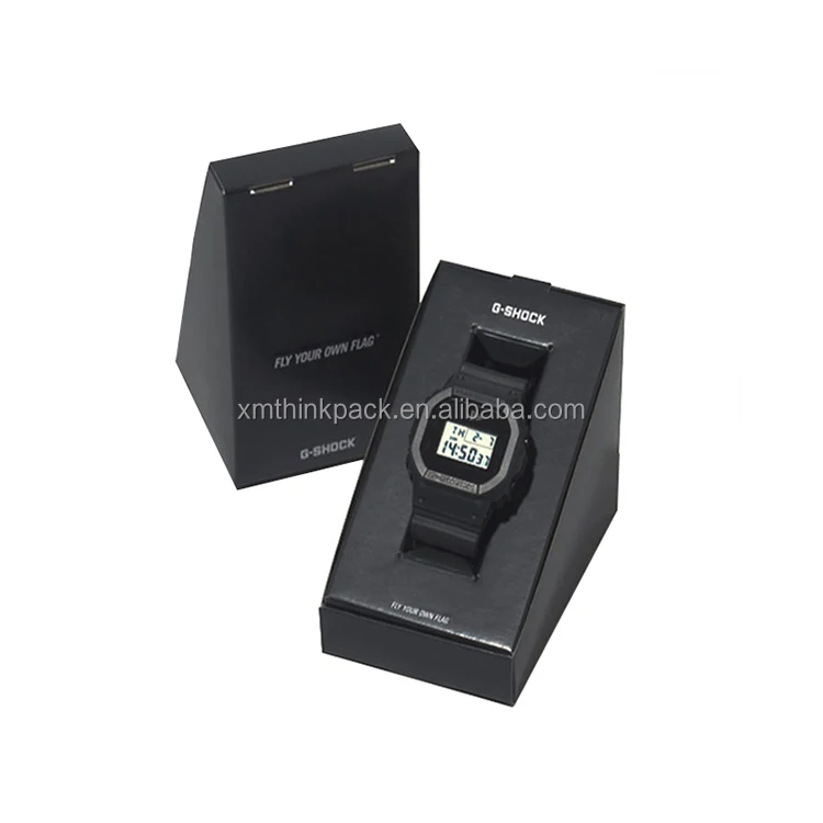 Factory Custom printing folding triangle paper display box for digital watches smart sport children watch box