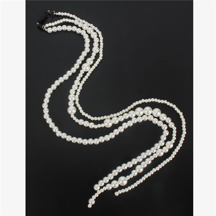 Women Pearl Beaded Hair Chain Head  Accessories Long Tassel Pearl Hair Chain