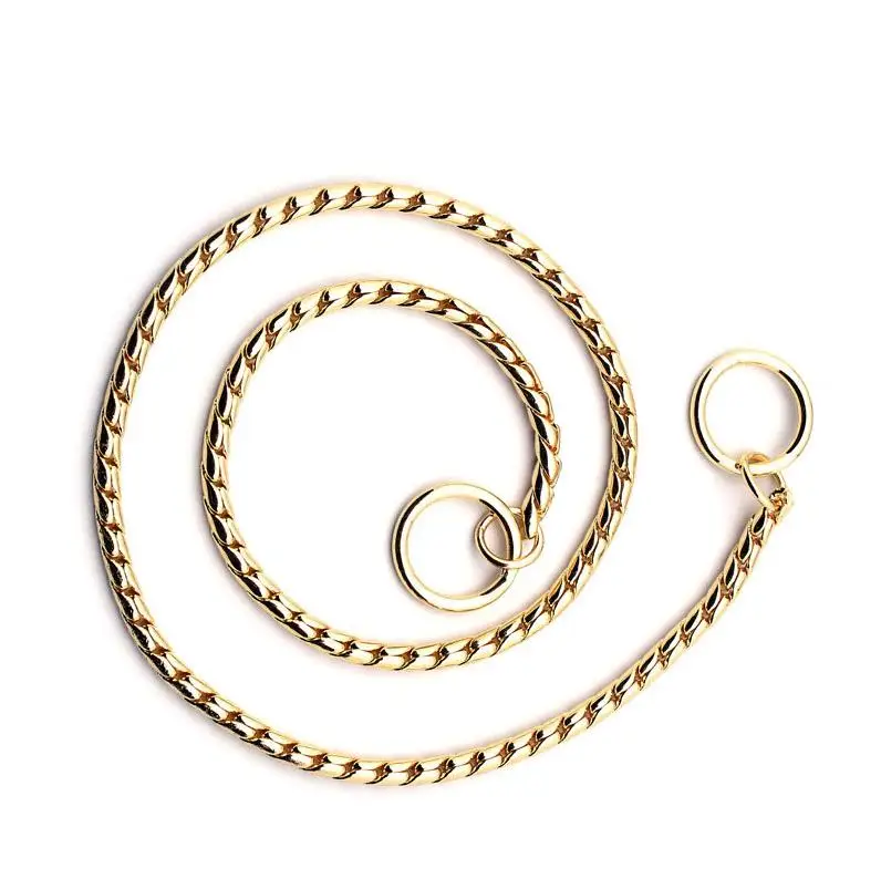 Copper Snake Chain Dog Collar Cuban Link Dog Slip Chain Choke Collar Strong Gold Silver Black Dog Collars for Pet