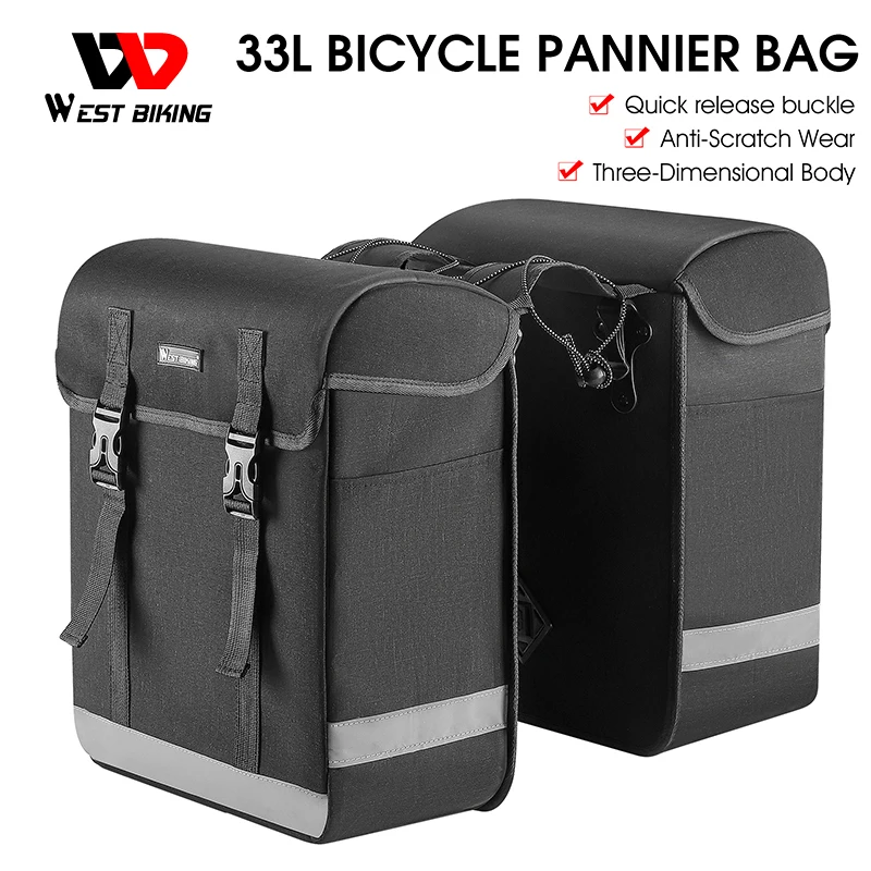 Велосипедная двухсторонняя задняя стойка WEST BIKING объем 33 л вместительная уличная Дорожная Спортивная велосипедная сумка с двойной штангой