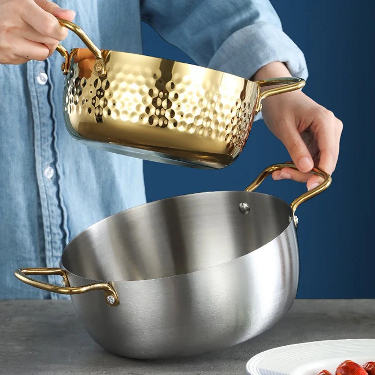 Wholesale Korean Style 430 Stainless Steel for Dining Room Seafood Hot Soup Pot Multifunction Cooking Pot Stockpot Stew Soup Pot