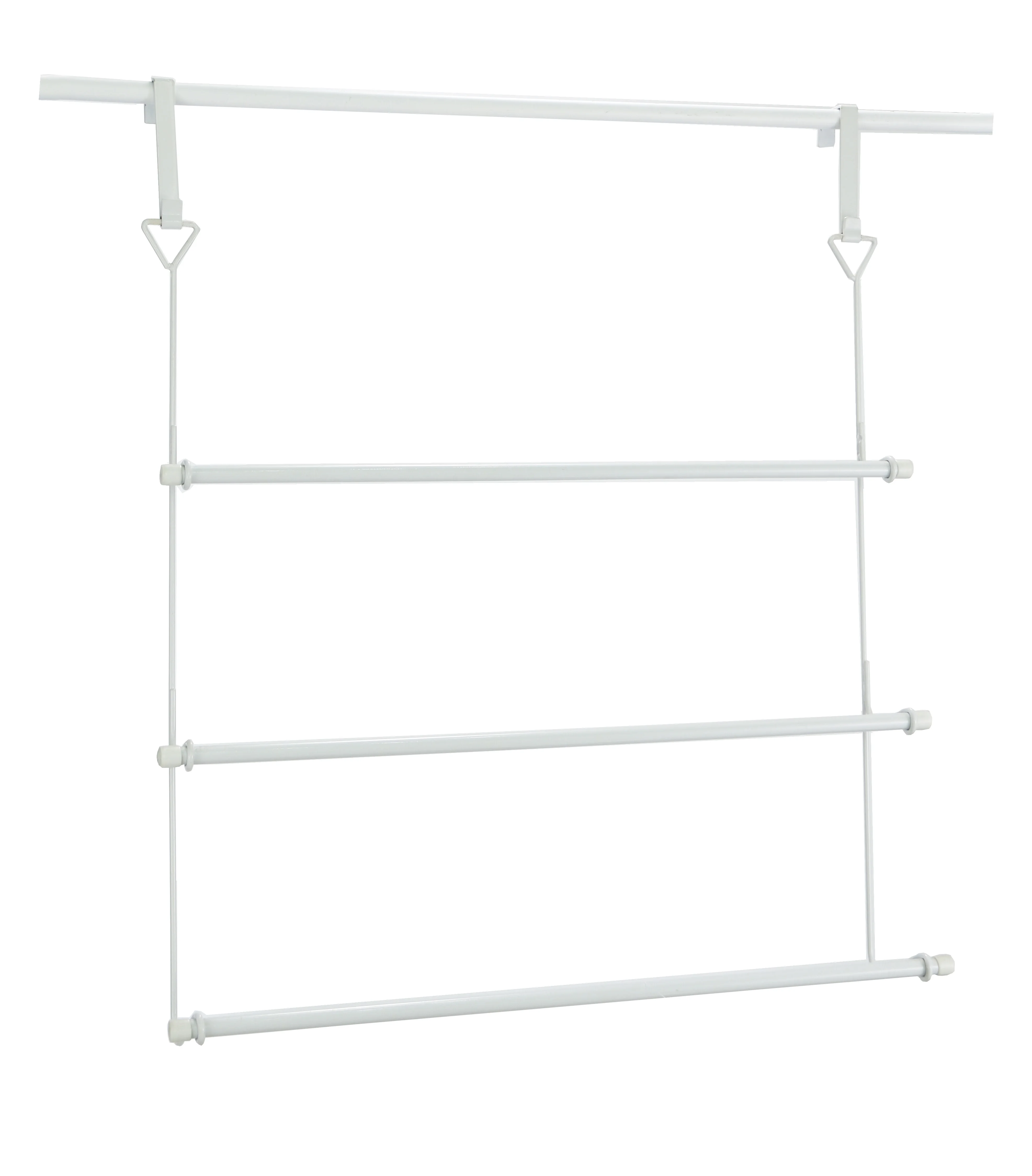 Three Tiered Towel Bar Over the Door Hanging Bathroom Towel Organizer Holder Metal Towel Rail