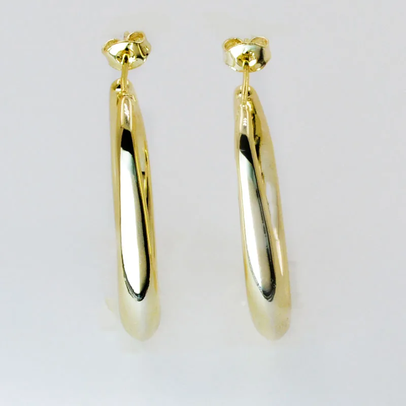 Simple Big Gold Earrings 18K Gold Plated Brass Earring Big For Women