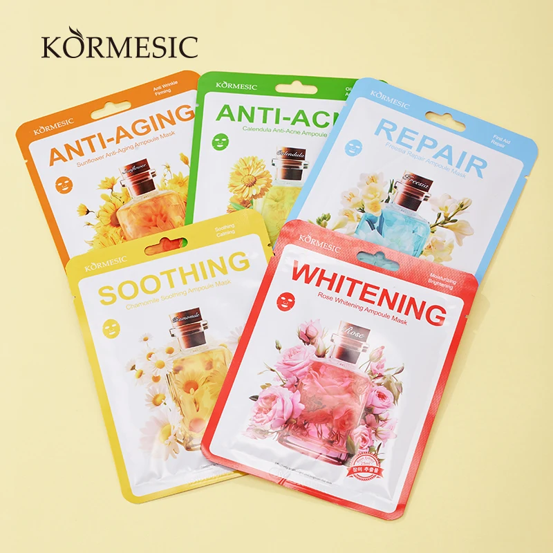 OEM private label KORMESIC Facial Sheet Organic Moisturizing Hyaluronic Acid Silk Face Facial Mask