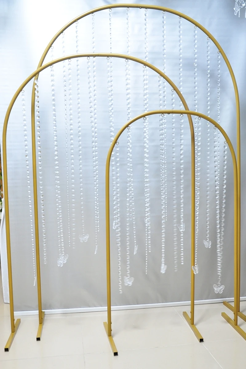 Factory direct sale Single tube arch planter Gold Metal Arch Wedding Garden  Arch trellis for Bridal Party Decoration
