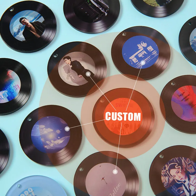 smart uv printing dvd keyring key chain small custom player acrylic llavero album keychain case box nfc mini cd