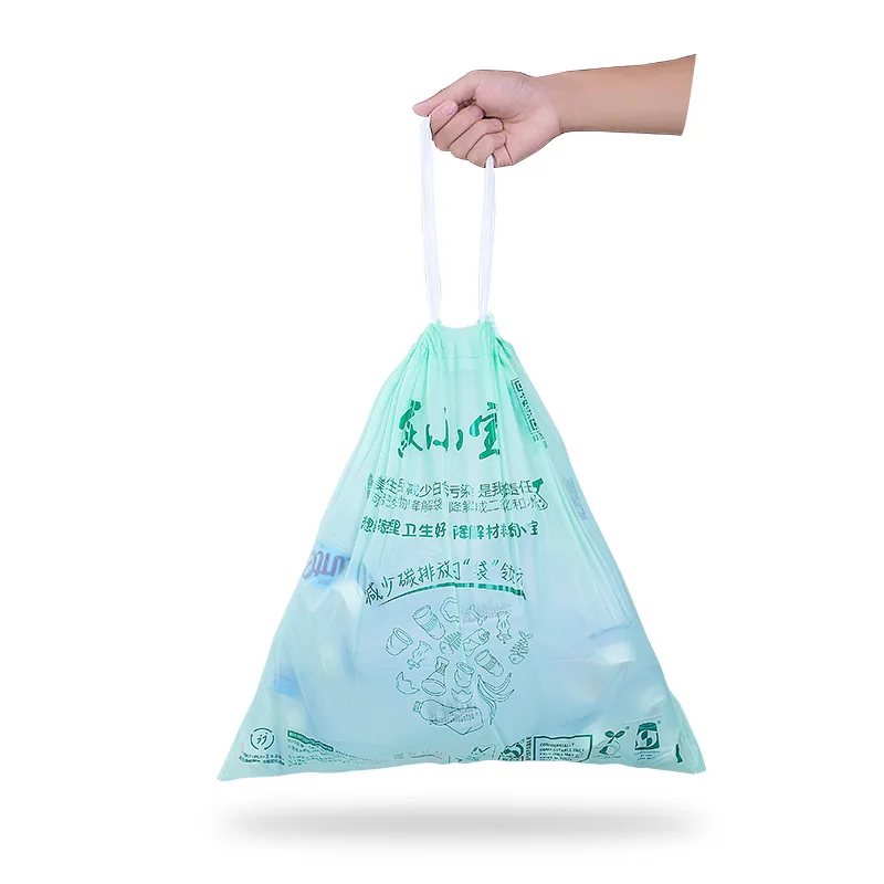 Kitchen Biodegradable recyclable Drawstring Trash Rubbish garbage bag / bin bag liner