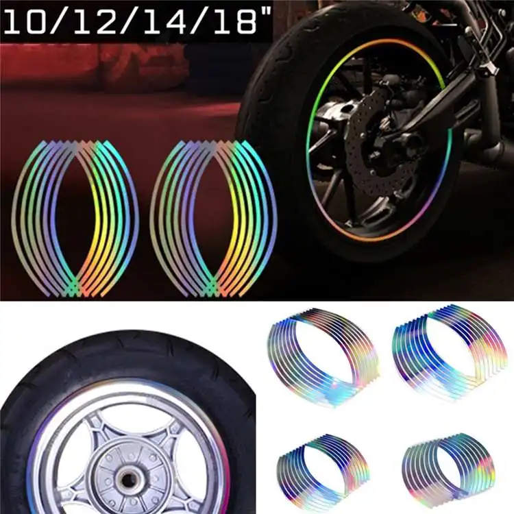 Wholesale 10-18 Inch Tire Auto Parts Wheel Sticker Reflective Rim Stripe Tape