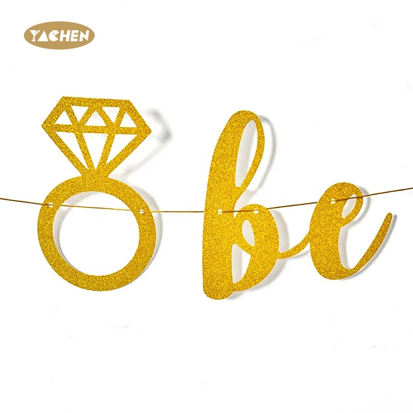 YACHEN Diamond glitter garland festive backdrop bride to be pull flag banner wedding decoration