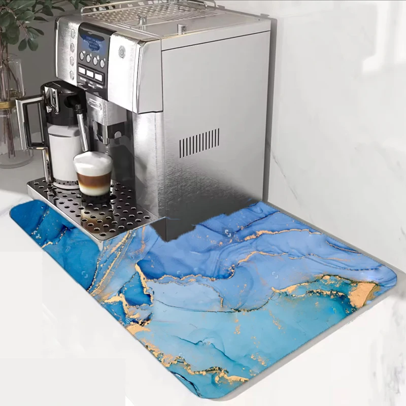 Foldable Dish Drying Mat Kitchen Diatoms Drain Pad Coffee Machine Pad Table Anti-scald Mat Non-slip Bathroom Absorbent Floor Mat
