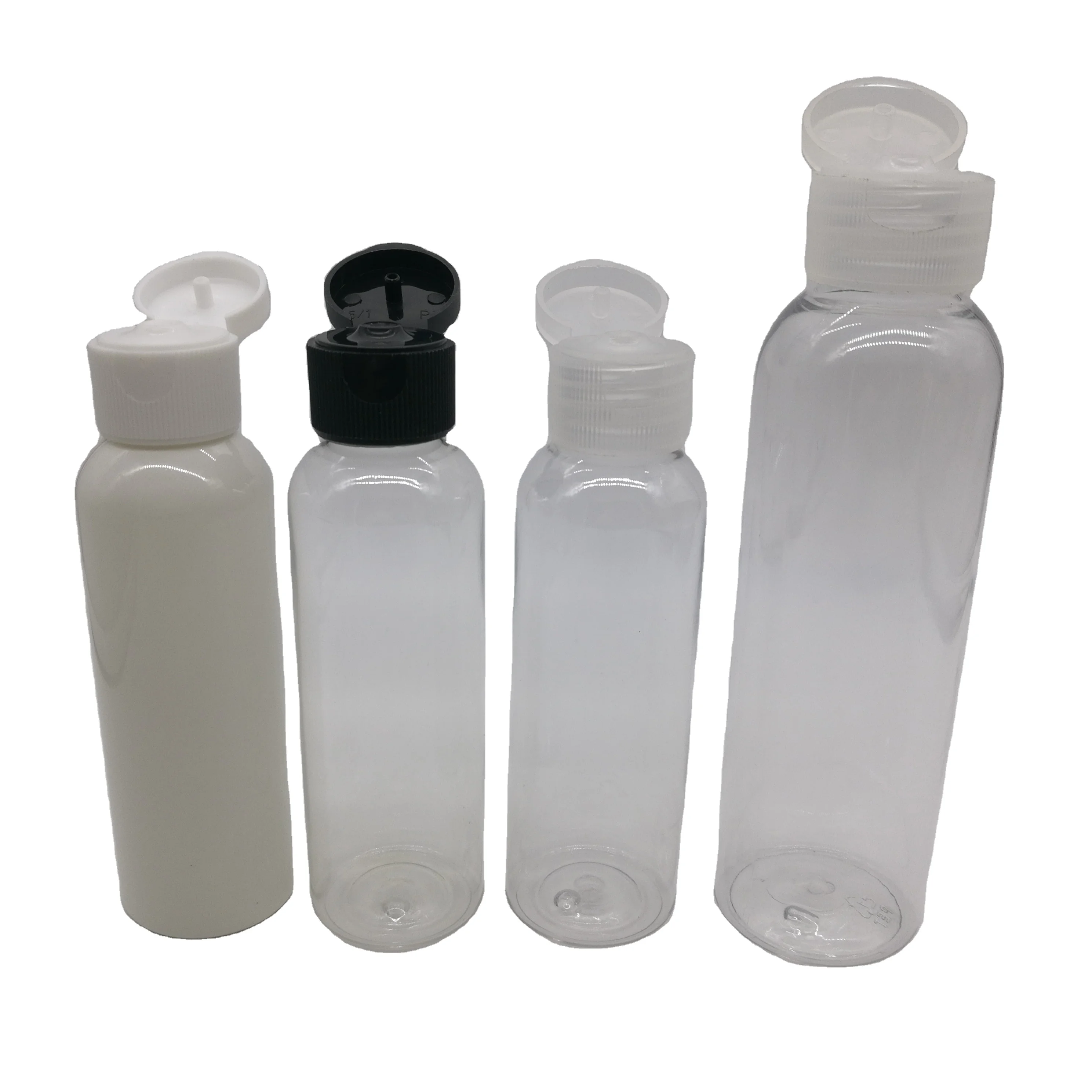
10ml 15ml 20ml 30ml 50ml 60ml 100ml 120ml clear white PET Flip top cosmetic lotion bottles empty bottle with flip top cap 