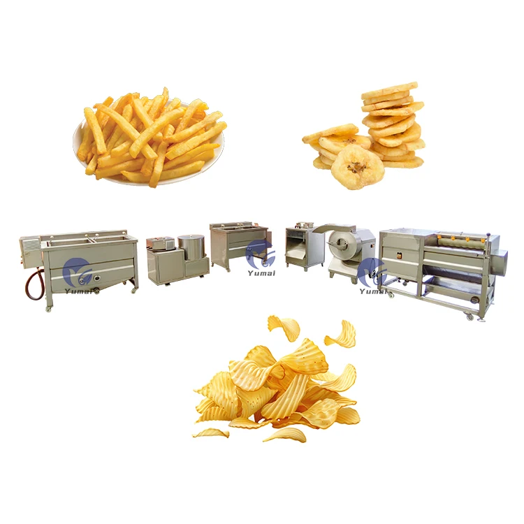 Small Scale Banana Plantain Peeling Slicer Cutting Frying Production Line Plantain Potato Chips Making Machine
