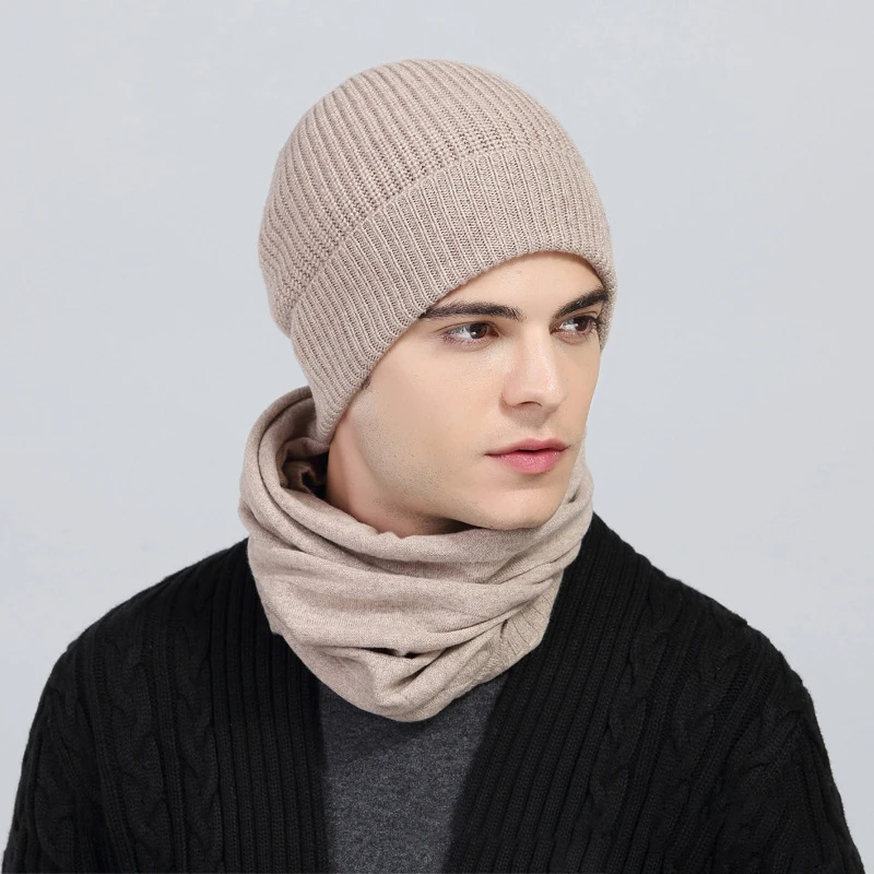 100% merino wool knitted winter beanie wool hats custom for men