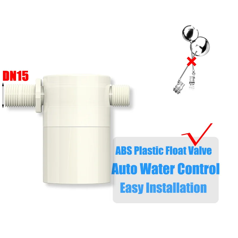 Wholesale price float ball valve ABS plastic horizontal high flow 1/2 inch automatic refilling water level control valves