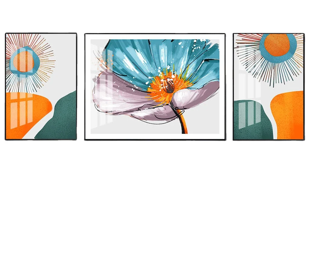 Top quality modern art painting light luxury girl and flower crystal porcelain artwork painting