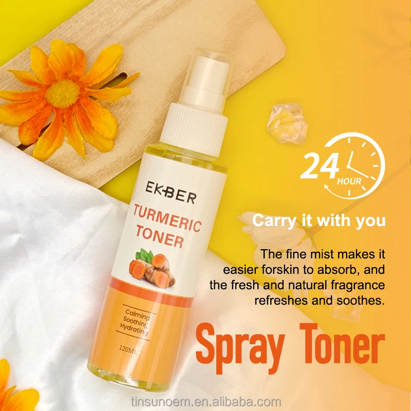 Private Label Organic Turmeric Facial Toner Fades Blemishes anti acne reduce swelling pain redness Face Turmeric Toner