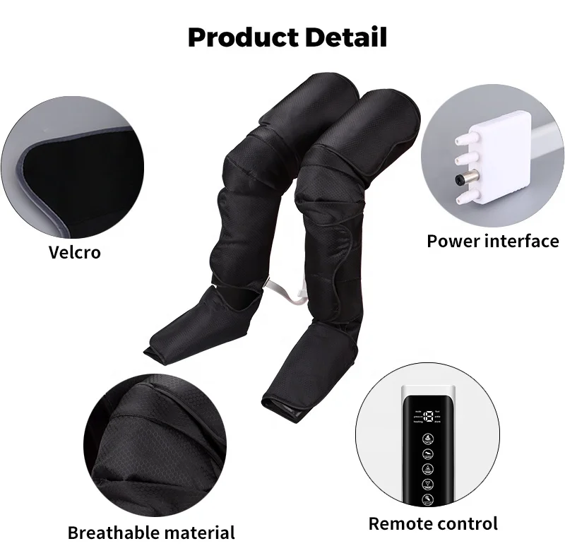 Custom Logo Leg Pant Air Recovery Air Pump Compression Leg Boots Massager Pressotherapy Rechargeable Recovery Boot Foot Massager