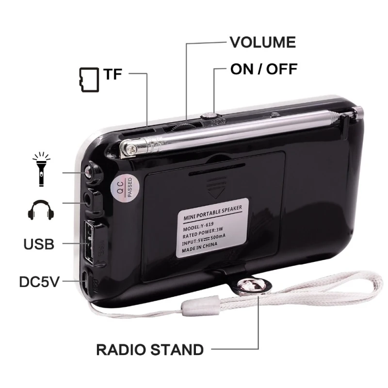 Поставщик услуг портативное радио am fm Y-619 MP3 перезаряжаемый музыкальный плеер fm-радио со
