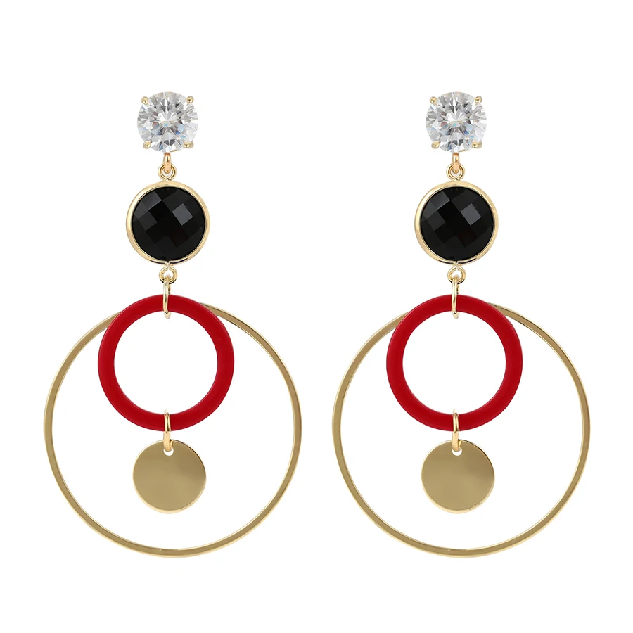 BLE-1058 Xuping модные ювелирные изделия привлекательные 14K позолоченные женские дизайнерские акриловые серьги с подвеской