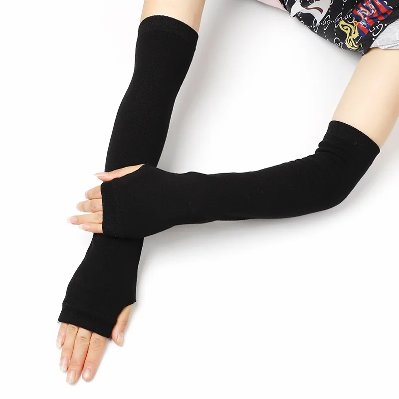 Women Custom Crystal Gloves Long Arm Sleeves Protection Half Finger