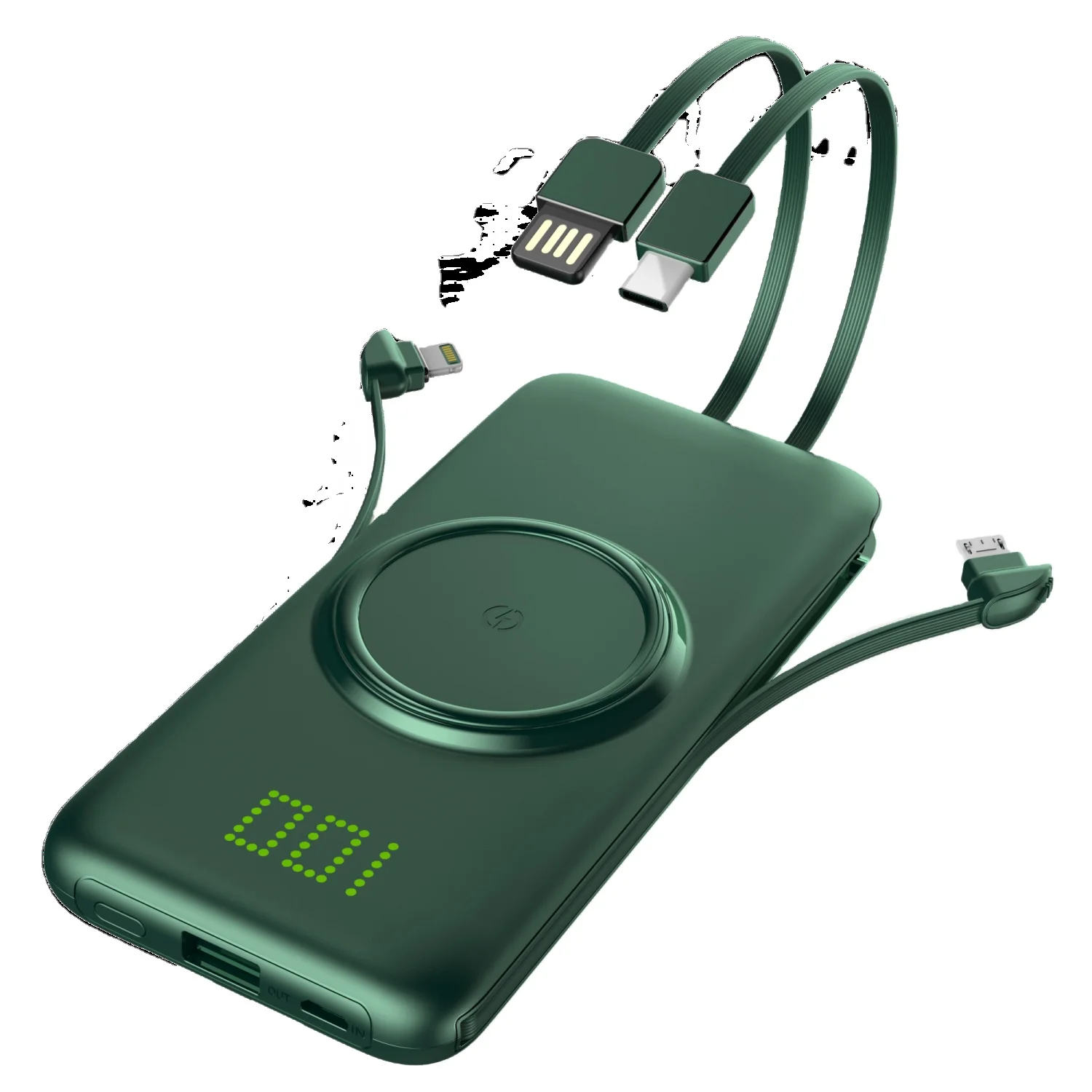 HSONE P1 power bank Built-in cordless wireless Magnetic power bank 10000mAh for any phone Digital display supports customization