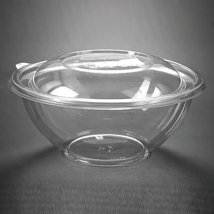 PET 24oz 700ml - disposable plastic salad bowl with lid