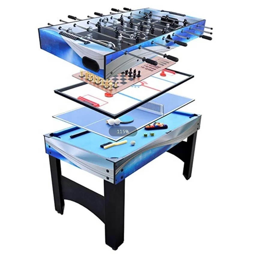 Hot selling custom detachable indoor kids 3ft, multi 4 in 1 Multi Sports Game Table,Air Hockey, mini Ping Pang etc