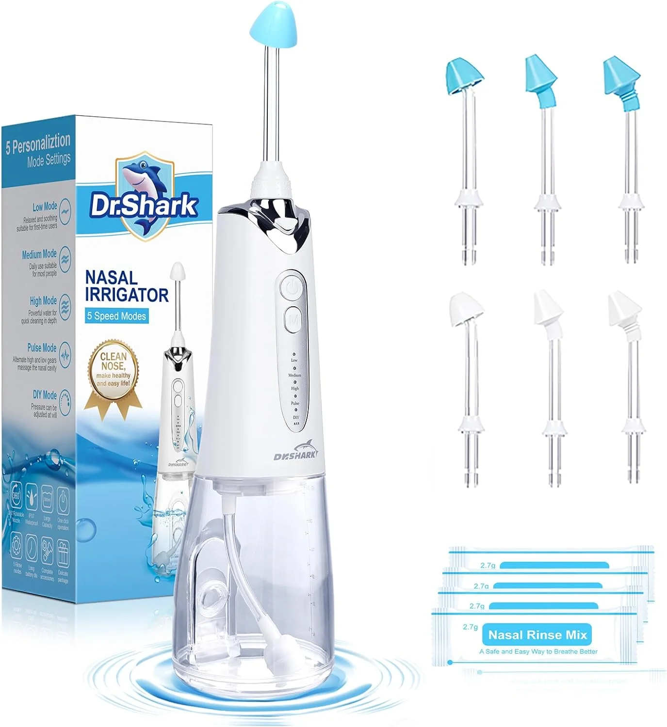 Portable Nose Cleaner Electric Nasal Irrigation System for Nose Discomfort Relief & Nasal Care Neti Pot Sinus Rinse Kit