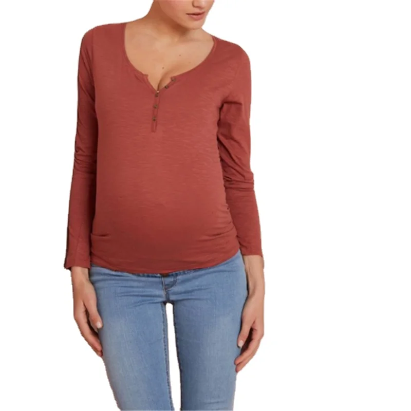 Maternity & Nursing Granddad-Style Top maternity top nursing shirt