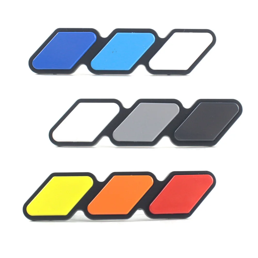 Tri-Color Front Grille Badge Emblem For Toyota Tacoma 4 Runner Tundra Sequoia Rav4 Highlander Yellow Orange Red Green Blue Gray