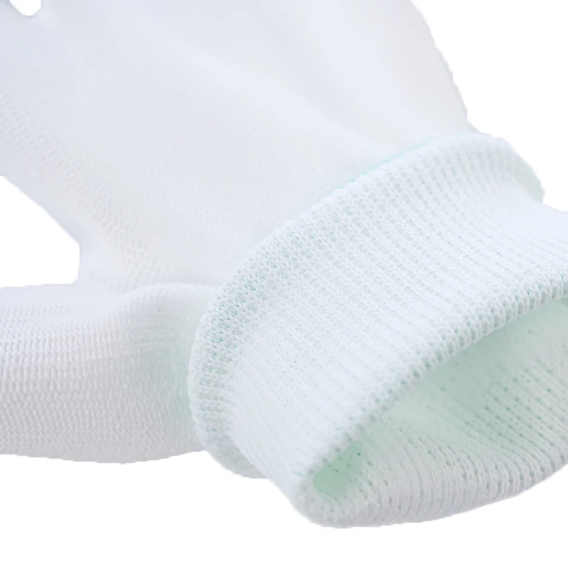 ESD Conductive White Nylon Liner PU Dipped Palm / Finger Top Fit Coated Work Safety Anti Static Working Gloves Luvas Guantes