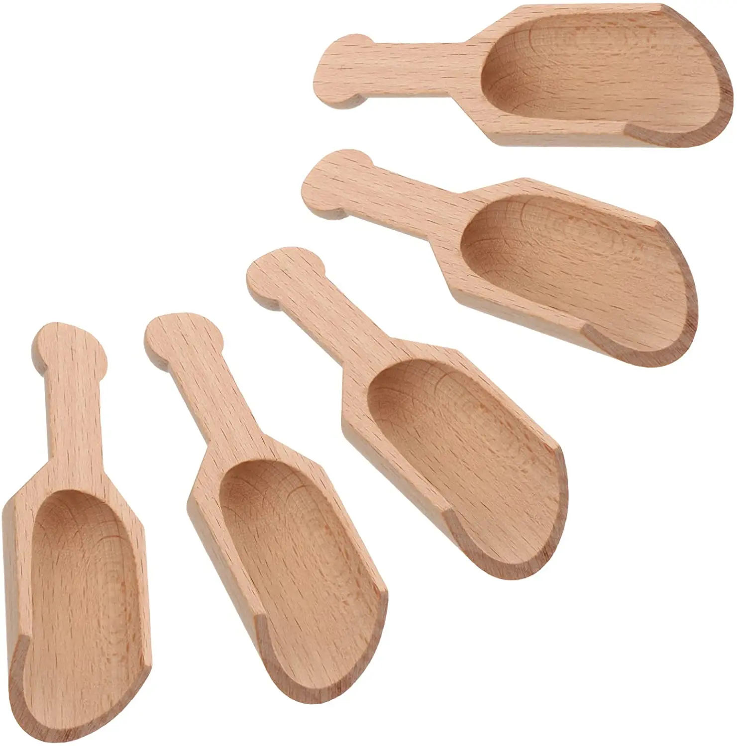 Small Wooden Salt Spoon Solid Wood Condiments Spoon Handmade Honey Teaspoon Seasoning Sugar Coffee Tea