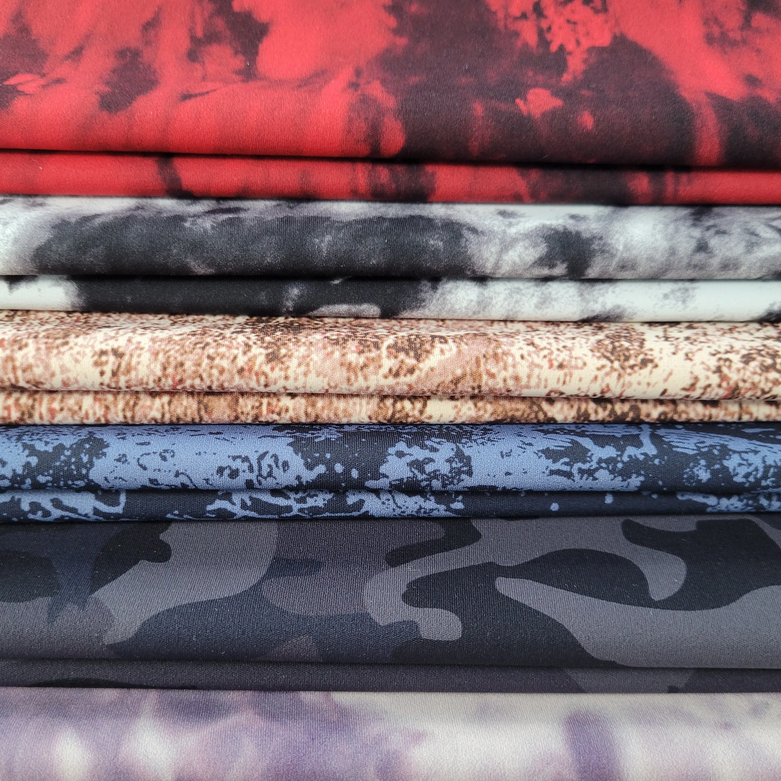 Custom color textiles Nylon and spandex printed fabric knitted fabric for yoga shirt