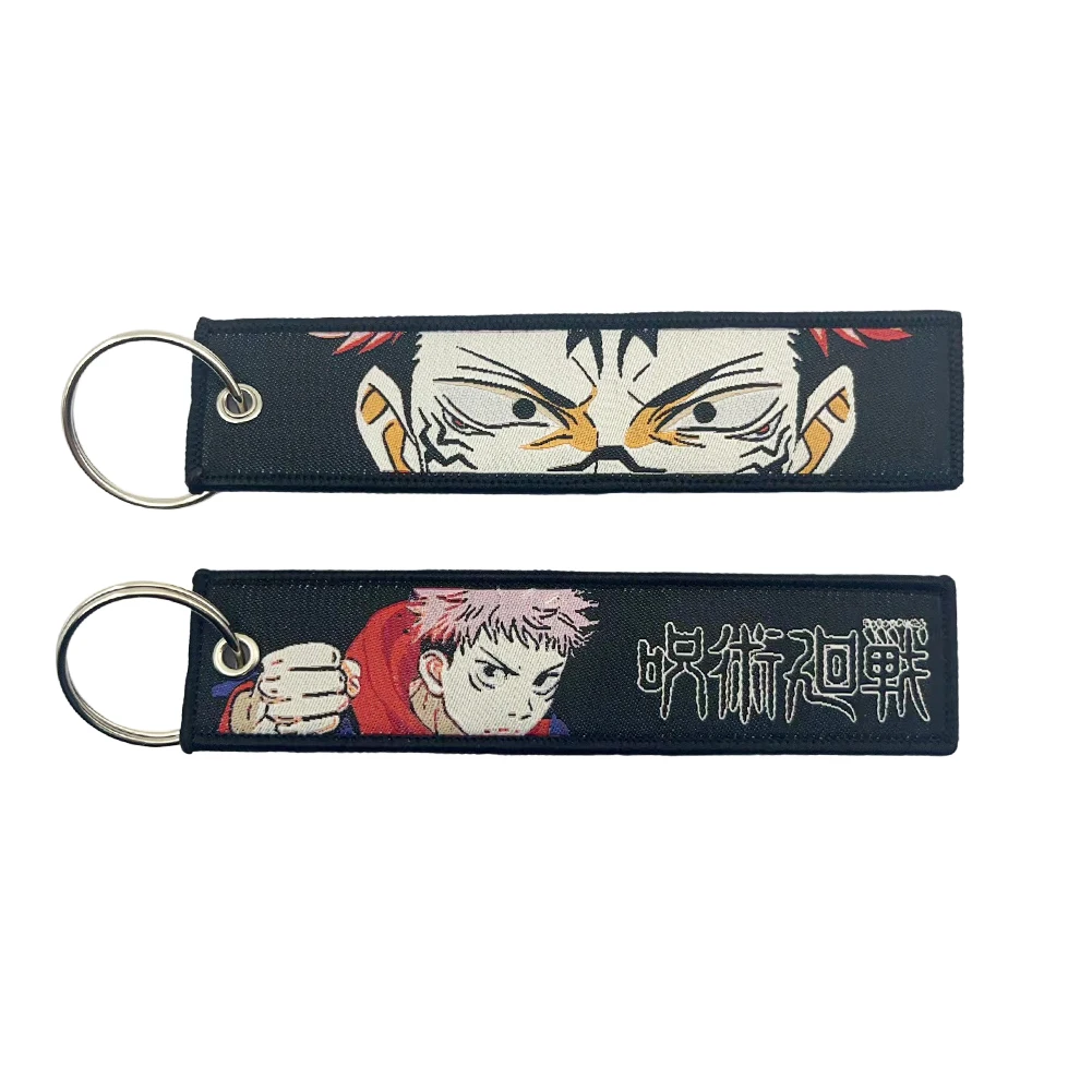 Letter Woven Fabric Custom Blank Motorcycle  for Car & Motorcycle Embroidery Keychain Embroidered Anime Key Jet Tag