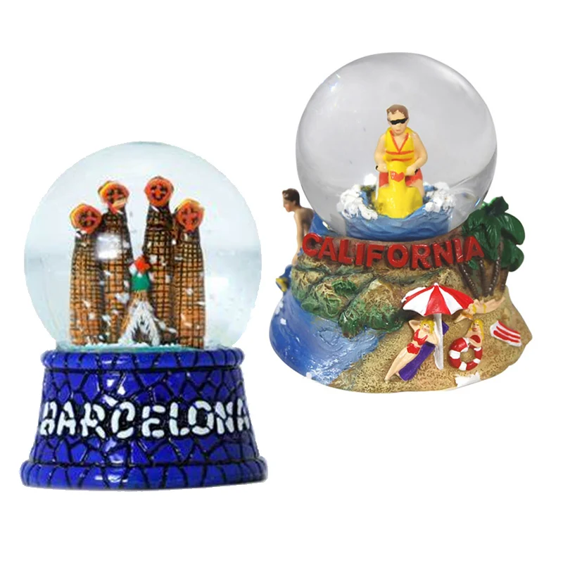 Custom Cheap hand-painted resin tourist souvenir fridge magnet water ball ITALY Pisa Colosseum Venice Rome Landmark Snow Globe