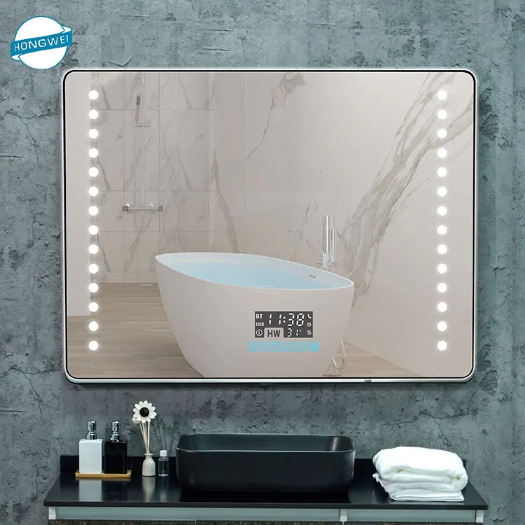 
26 x18 Inch Anti Fog 4000K Dimmable LED Bathroom Wall Mounted Makeup Mirror Vertical & Horizontal 
