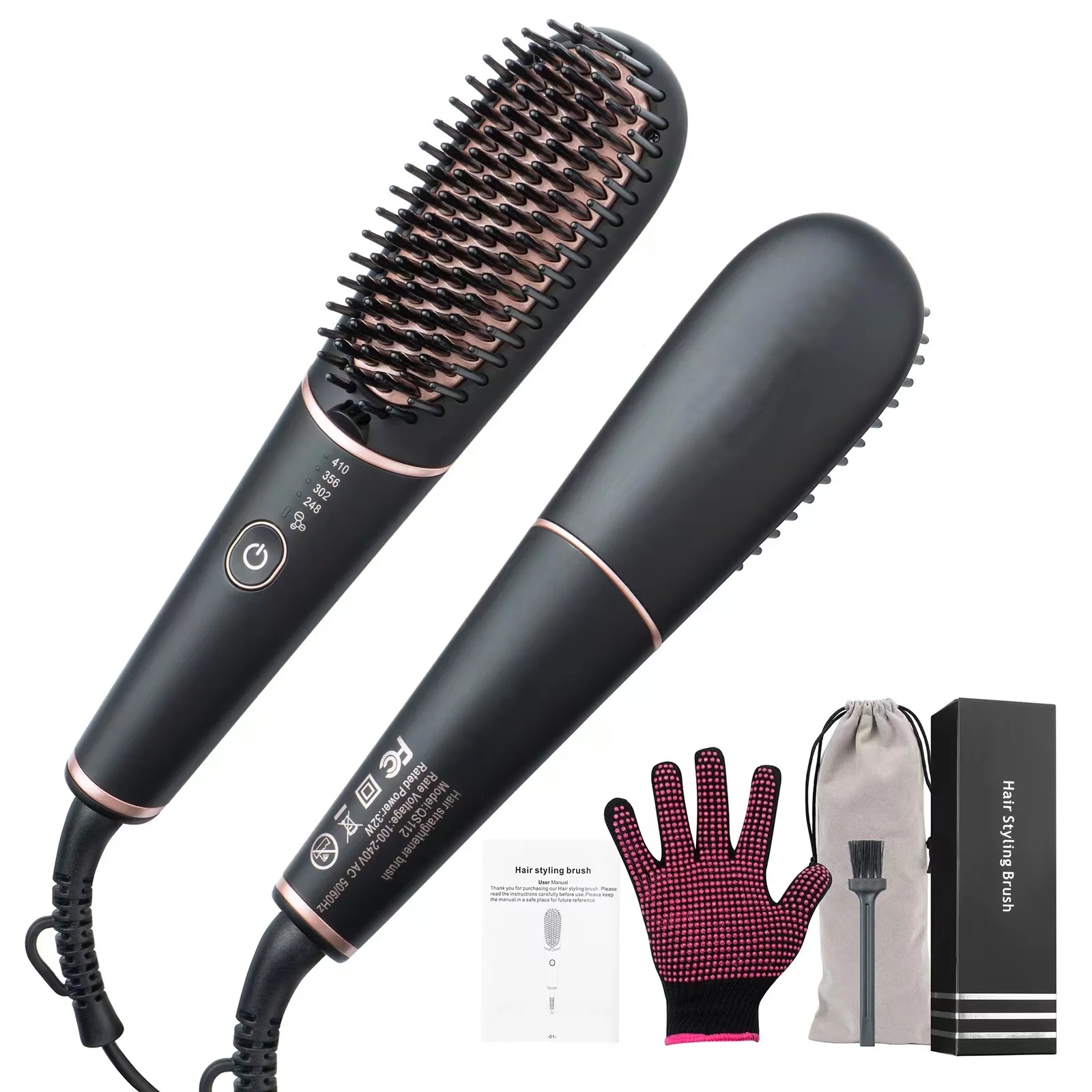 Ионный быстрый выпрямитель для волос, расческа для бороды, портативный мини-утюжок для волос, Оптовая продажа, керамический электрический выпрямитель, щетка