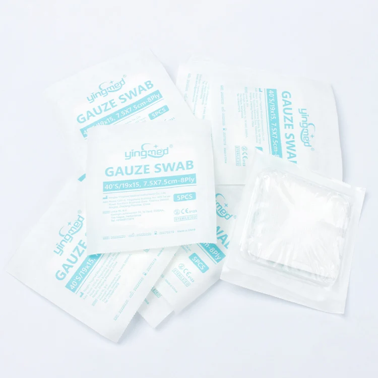 100% cotton disposable sterile gauze swab pad with or without x-ray