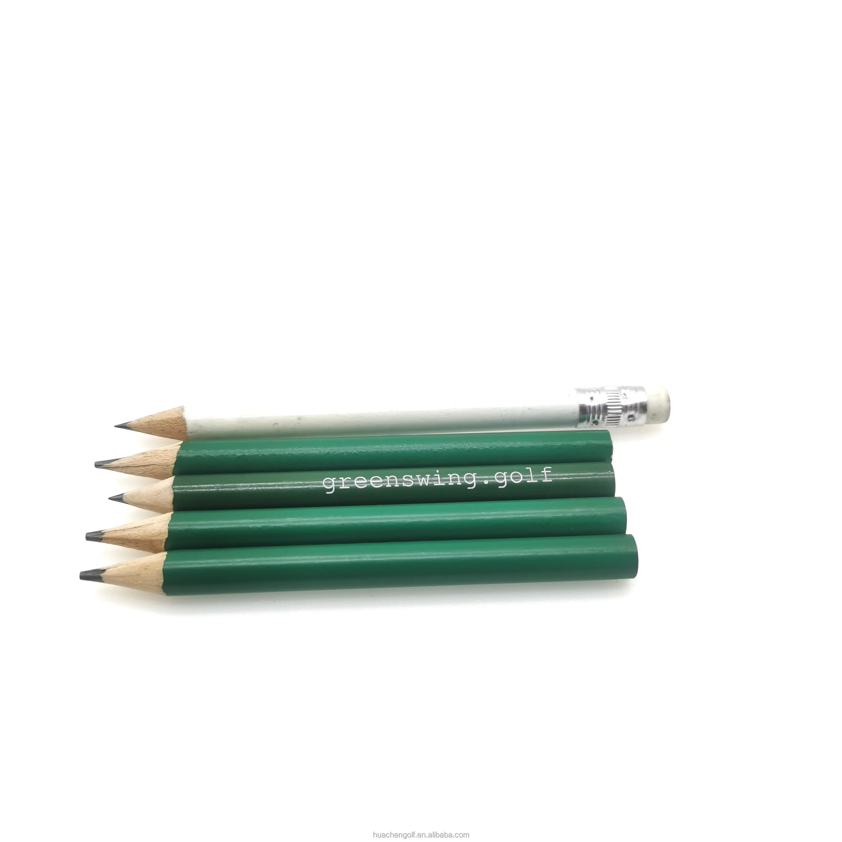 Custom Logo Printing  With Eraser Small Pencil Round Wooden Golf Pencils