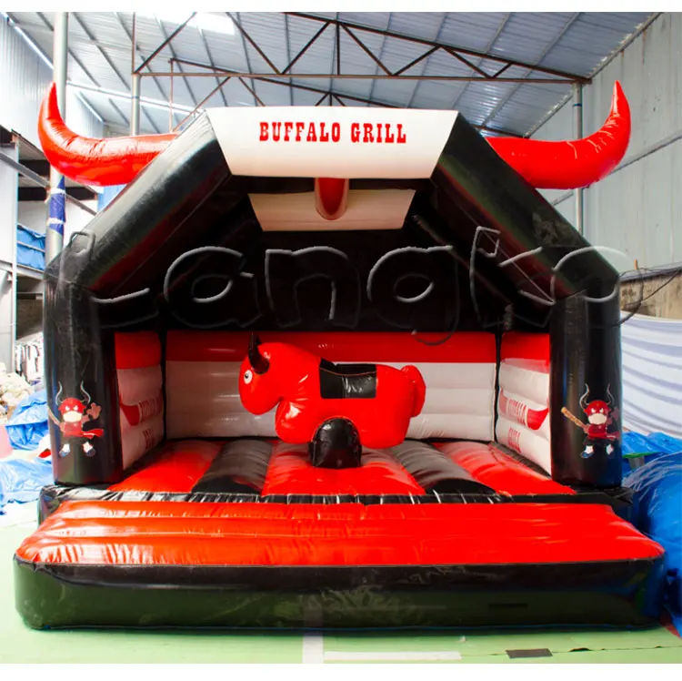commercial PVC kids bouncy castle cute mini inflatable Mechanical bull bounce house for sale