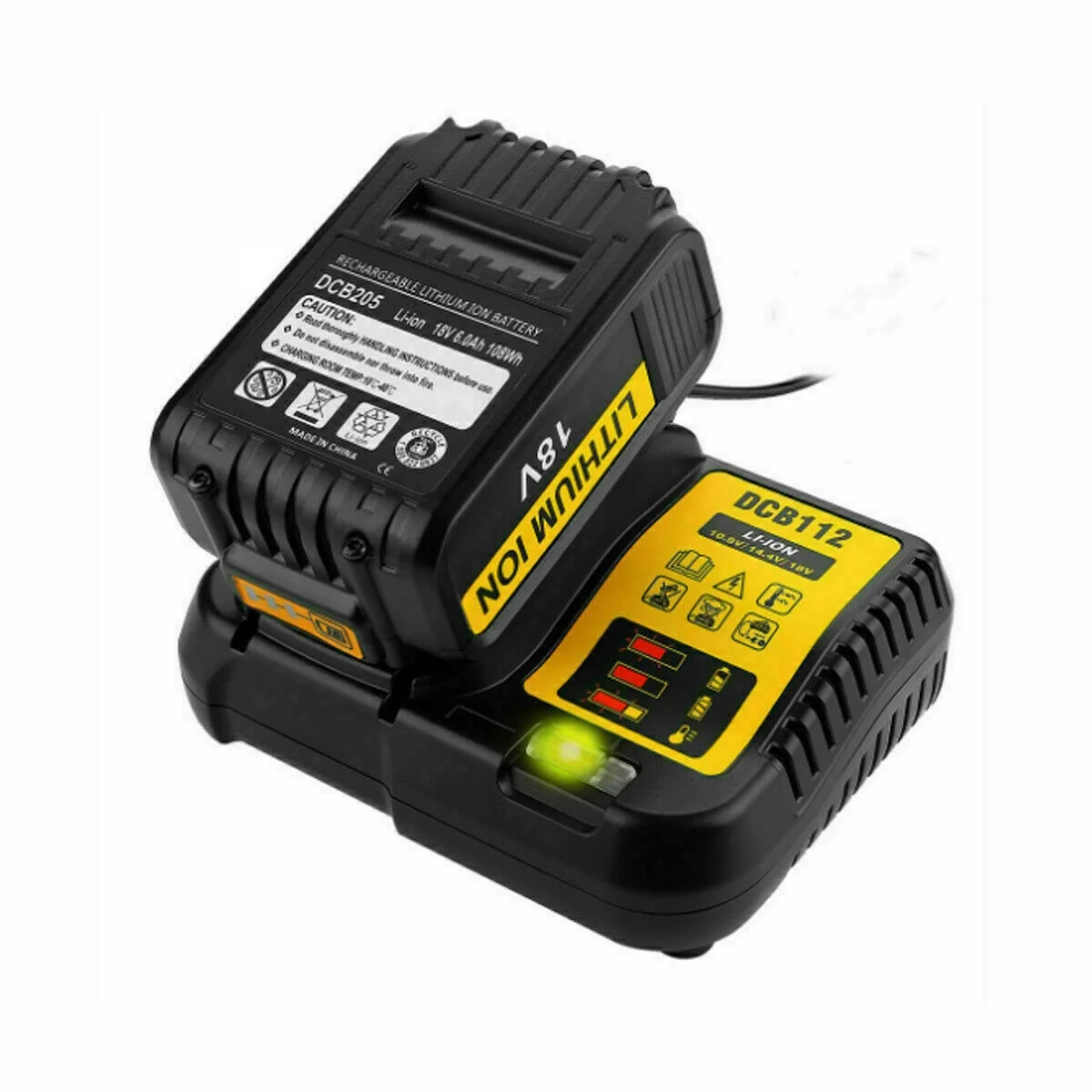 Зарядное устройство 2A для аккумуляторов Dewalt DCB112 12-18 в литий-ионное зарядное XR заменяет DCB107