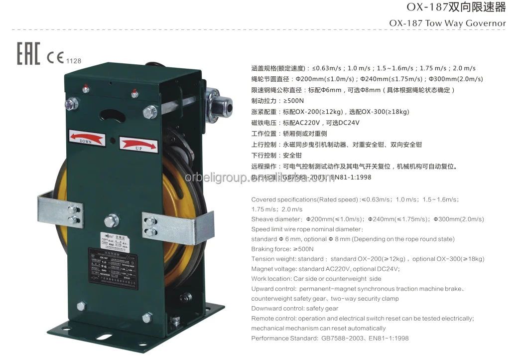 Elevator Spare Parts Elevator Safety Parts AODEPU Elevator Speed Governor OX-187